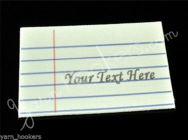 Notebook Paper  - Iron On / Sew In - 100% Cotton Fabric Labels (White)