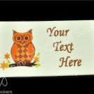 Orange Owl  - Iron On / Sew In - 100% Cotton Fabric Labels (White)