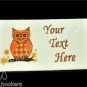 Orange Owl - Iron On / Sew In - 100% Cotton Fabric Labels (White)