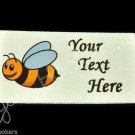 Bumble Bee - Iron On / Sew In - 100% Cotton Fabric Labels (White)