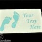 Blue Baby Footprints - Iron On / Sew In - 100% Cotton Fabric Labels (White)