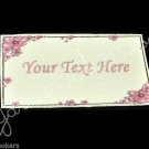 Pink Flower Frame - Iron On / Sew In - 100% Cotton Fabric Labels (White)