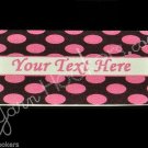 Pink Polka Dots - Iron On / Sew In - 100% Cotton Fabric Labels (White)