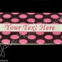 Pink Polka Dots - Iron On / Sew In - 100% Cotton Fabric Labels (White)