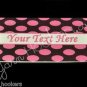 Pink Polka Dots - Iron On / Sew In - 100% Cotton Fabric Labels (White)