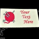 Crochet Hook and Knit Needles with Yarn - Iron On / Sew In - 100% Cotton Fabric