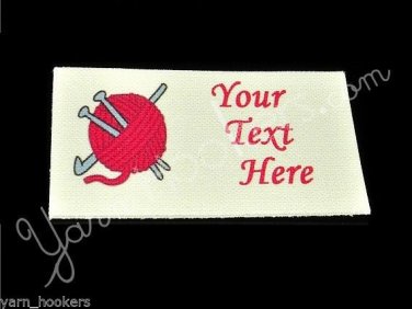 Crochet Hook and Knit Needles with Yarn - Iron On / Sew In - 100% Cotton Fabric