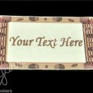 Brown Frame - Iron On / Sew In - 100% Cotton Fabric Labels (White)