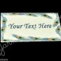 Peacock Feather Frame - Iron On / Sew In - 100% Cotton Fabric Labels (White)