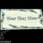 Peacock Feather Frame - Iron On / Sew In - 100% Cotton Fabric Labels (White)