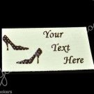 Polka Dot Heels - Iron On / Sew In - 100% Cotton Fabric Labels (White)