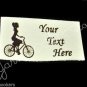 Diva on Bicycle - Iron On / Sew In - 100% Cotton Fabric Labels (White)