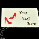 Red Pumps - Iron On / Sew In - 100% Cotton Fabric Labels (White)
