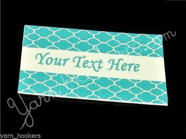Blue Shells - Iron On / Sew In - 100% Cotton Fabric Labels (White)