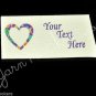Hippy Heart - Iron On / Sew In - 100% Cotton Fabric Labels (White)