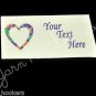 Hippy Heart - Iron On / Sew In - 100% Cotton Fabric Labels (White)