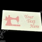 Pink Polka Dot Sewing Machine - 100% Cotton Fabric Labels (White)
