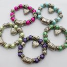 Set of 5 - Gorgeous Heart & Pearl Beads Bracelets