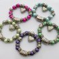 Set of 5 - Gorgeous Heart & Pearl Beads Bracelets