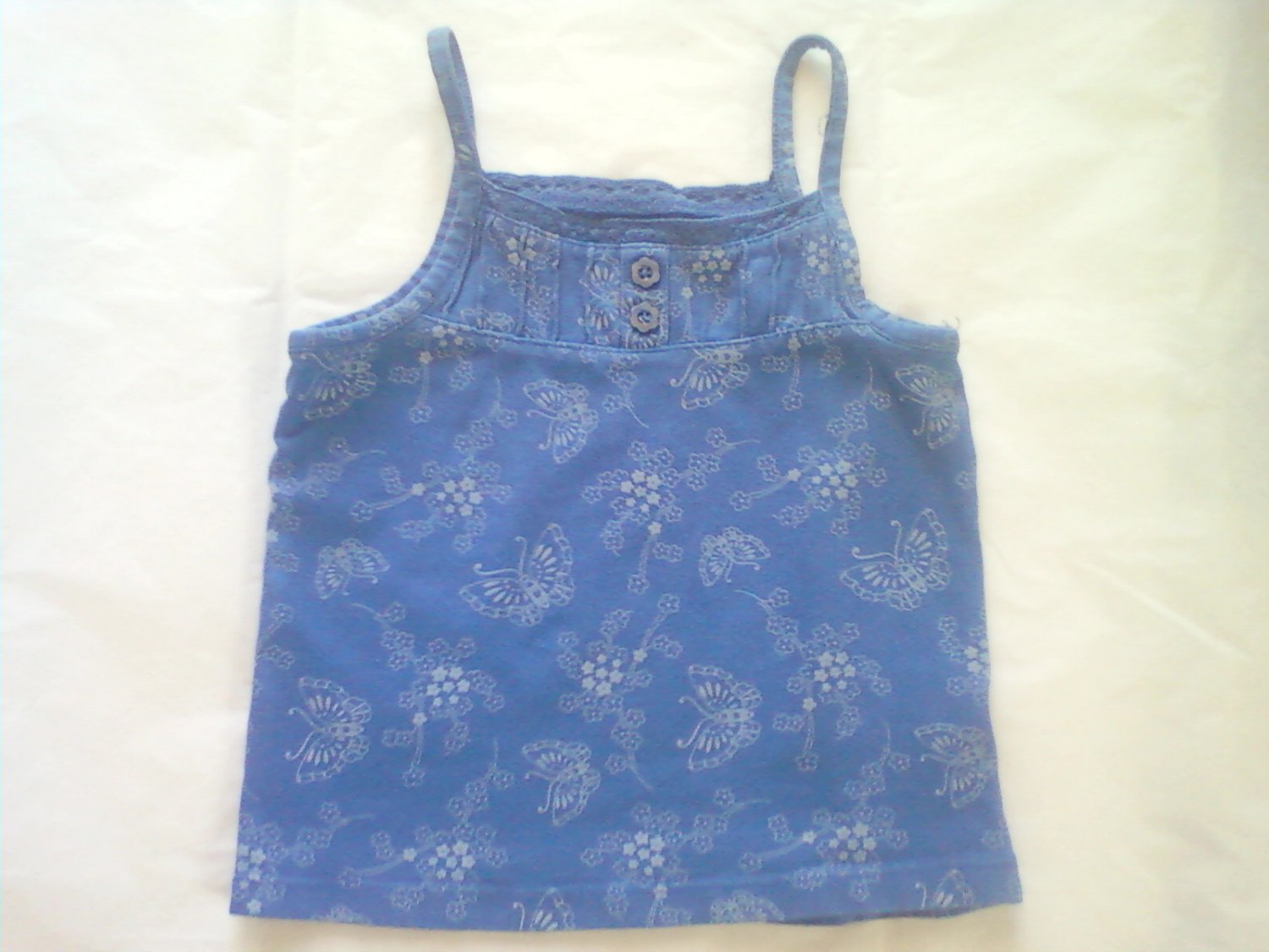 Blue Flower Printed Tank Top Girl Size 24 months