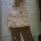 Jacket Vest with Embroidery & Corduroy Pants 2 pc set – Girl Size 3T