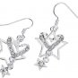 Crystal Star Silver Plated Earring Pair