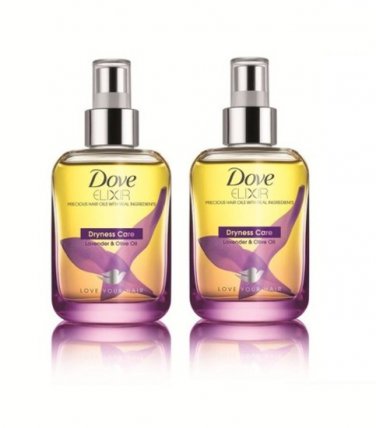 2 LOT X Dove Elixir Dryness Care Hair Oil (90 ml) - Pack Of 2