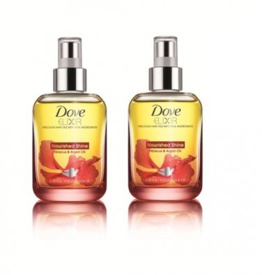 2 LOT X Dove Elixir Nourished Shine Hair Oil (90 ml) - Pack Of 2