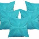Floral Pattern Cushions Cover (Pack of 5) -16"x 16" - Blue
