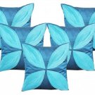 Floral Pattern Cushions Cover (Pack of 5) -16"x 16" - Ocean Blue