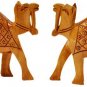 Little India Hand Carved Wooden Camel Handicraft (Set of 2, Brown)