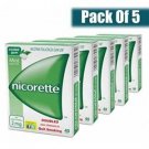 5 LOT X OTC Nicorette 2mg Coated Original Gums , Sugar Free, Mint, 40 Count