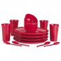 Prime Housewares Microwave Home Smart Round Dinner Set (16pcs Set) Red Color (3338_r)