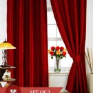 Plain Maroon Eyelet Curtain By - Dekor World (Set of 2) - 44" X 84"FAST DELIVERY"