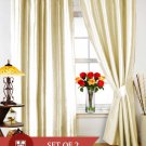 Plain Ivory Eyelet Curtain By Dekor World - (Set of 2) - 44" X 84"FAST DELIVERY"