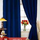 Dekor World Plain Navy Blue Eyelet Curtain- (Set of 2) - 44" X 84"FAST DELIVERY"