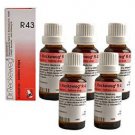 5 x Dr.Reckeweg-Germany R43- Asthma Drops. (Pack of 5)
