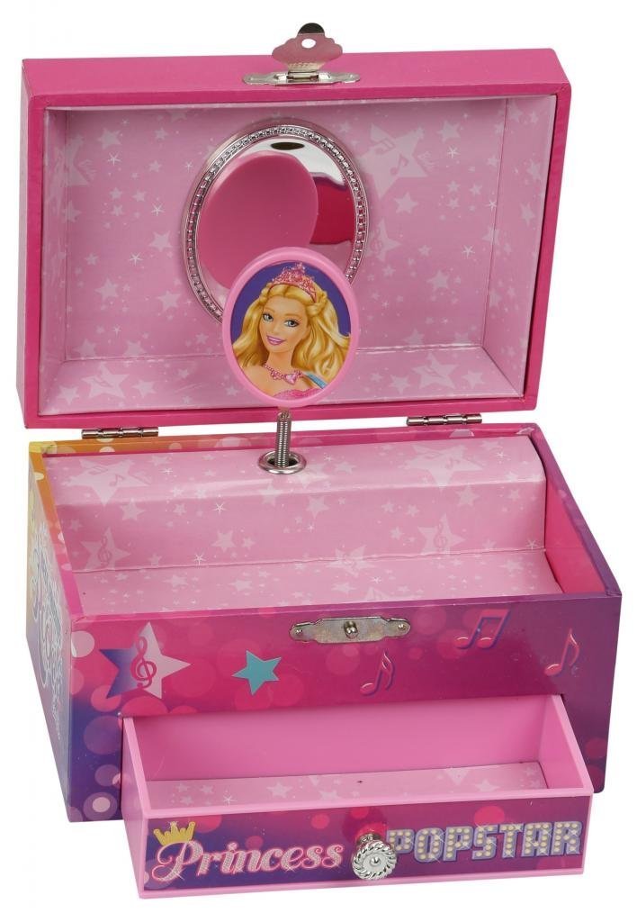 Barbie Princess & Pop star musical Jewellery box in Pink& Purple