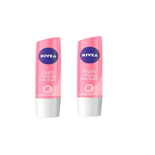 2 x Nivea Lip Care Fruity Shine Pink Guava, 4.8g