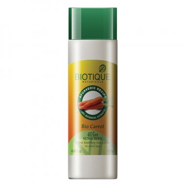 Biotique Bio Carrot Face & Body Sun Lotion Spf 40 Uva/Uvb Sunscreen, 120Ml.