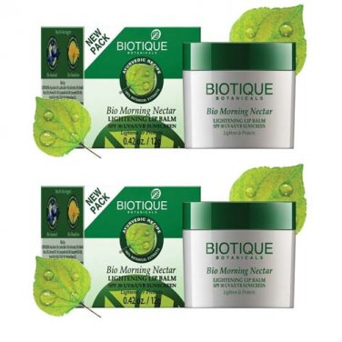 Biotique Bio Morning Nectar Lightening Lip Balm SPF 30 UVA/UVB Sunscreen (12g) (Pack Of 2).