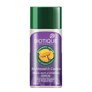 Biotique Bio Almond & Cashew Fresh Replenishing Serum For Color-Treated & Permed Hair, (35Ml).