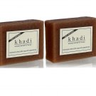 2 PACK X Khadi Woody Sandle & Honey Soap,100gms (Pack of 2)