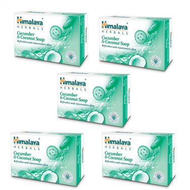 5 pack X Himalaya Cucumber & Coconut Soap 125g