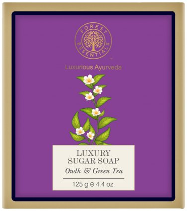 Forest Essentials Oudh and Green Tea Luxury Sugar Soap, 125g
