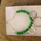 Classy Green Beaded Necklace with Silver highlights