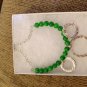 Classy Green Beaded Necklace with Silver highlights