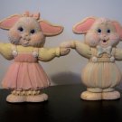 2 Whimsical Bunnies Decor Very Cute !!