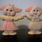 2 Whimsical Bunnies Decor Very Cute !!
