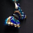 Murano Glass Butterfly Necklace with turquoise ribbon cord New